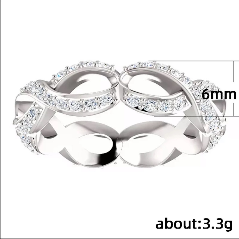 New 925 Silver Beautiful Gift Diamond Ring 💍 - Picture 3 of 4